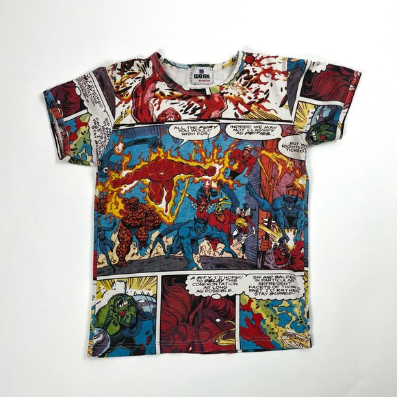 Vintage Superheroes Comic Book Strip Top - Picture 1 of 3